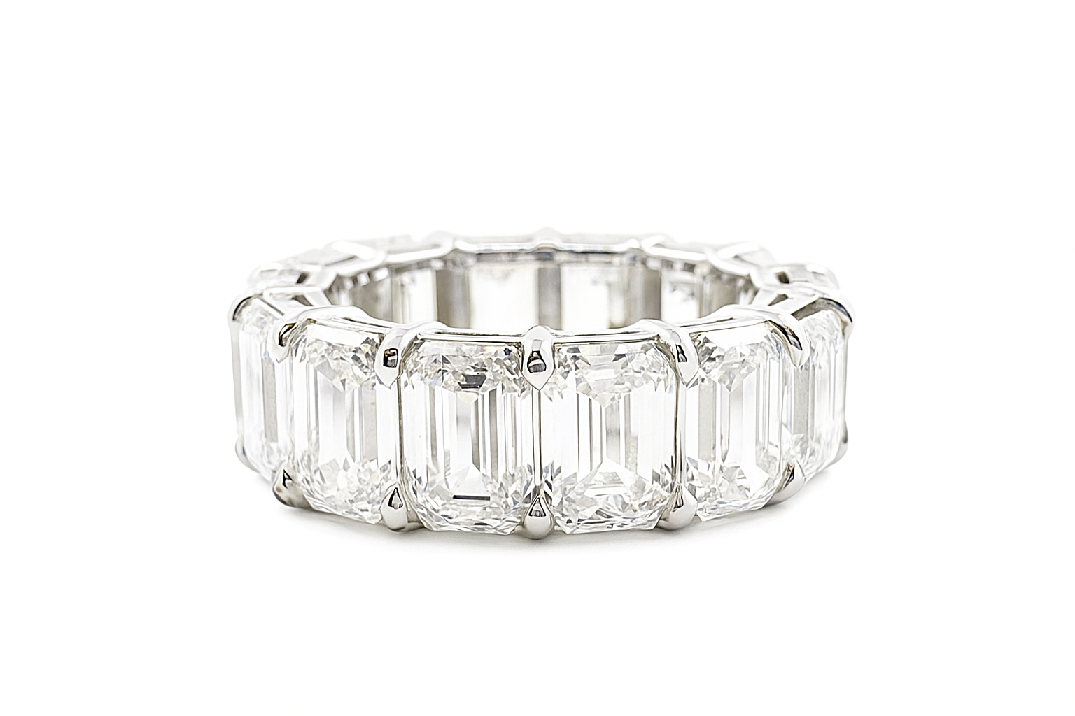 Large Emerald Cut Eternity Band